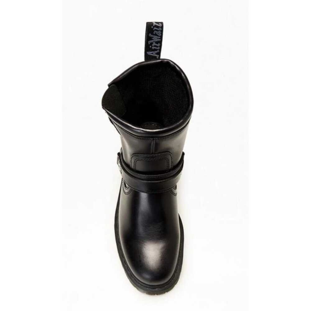 Dr Martens Anistone Black Harness Leather Low Biker Boots EU 39 US 7/8 NIB - Picture 2 of 6